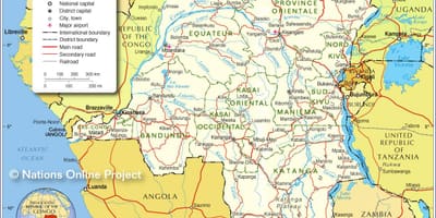 வரைபடம் காங்கோ ஜனநாயக குடியரசு